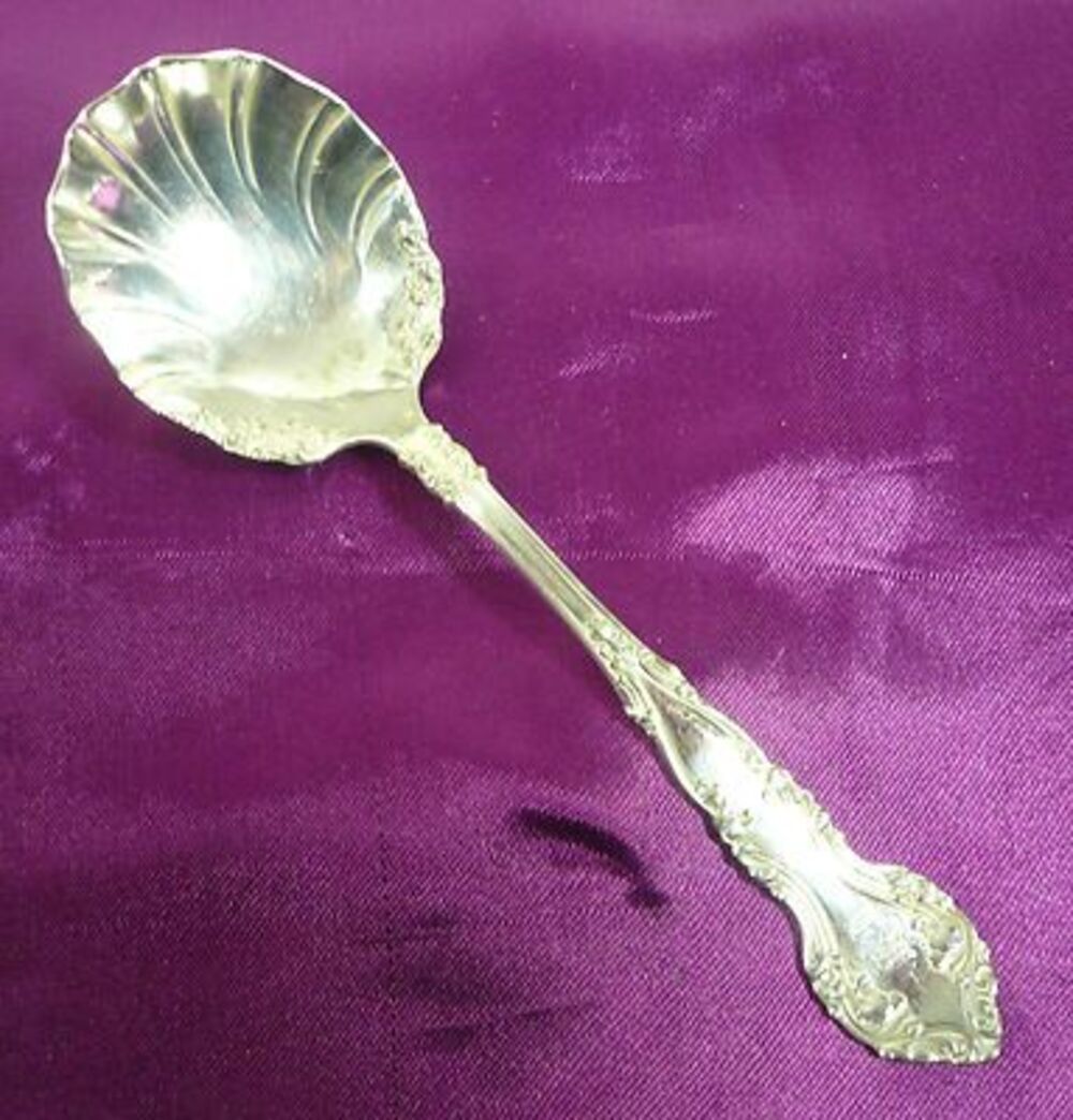 Rogers & Bro A1 NEW CENTURY Pattern Silverplate Sugar Spoon 1898 Momogram CN